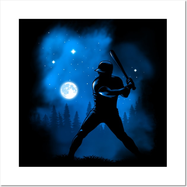 Baseball hitting the moon Wall Art by albertocubatas